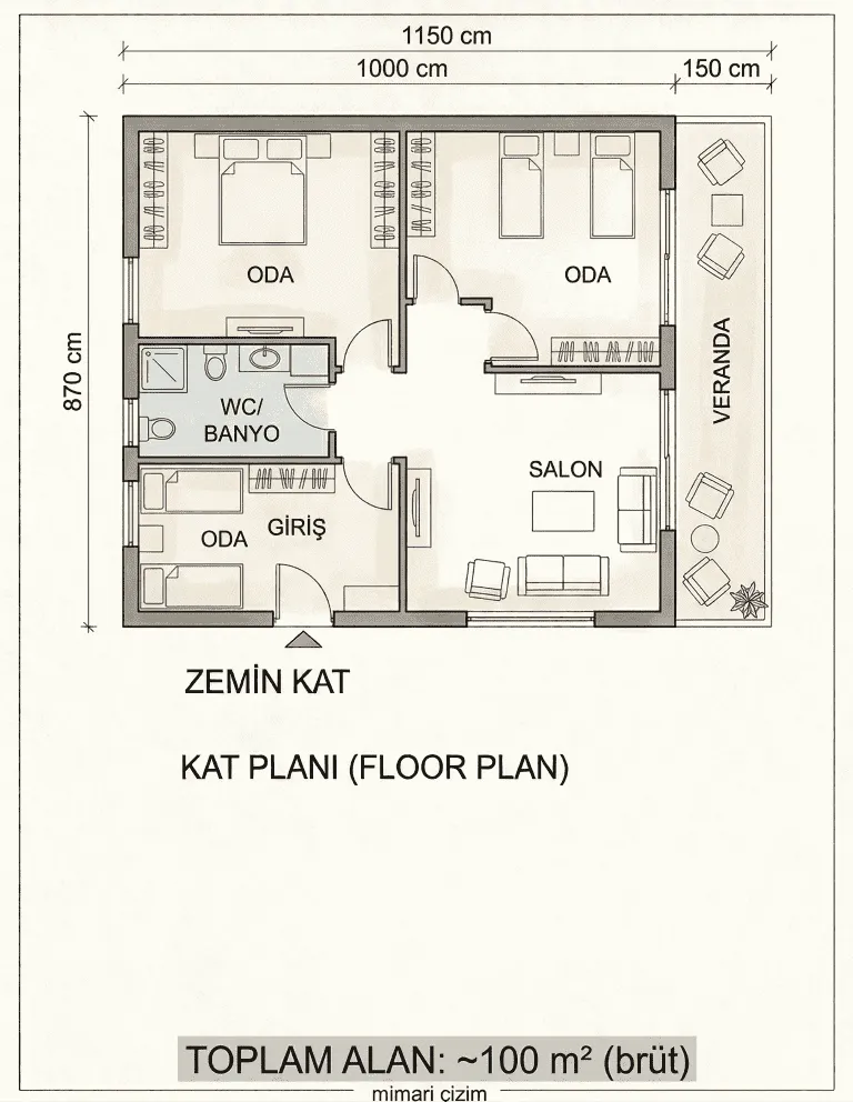 100 m² Ahşap Ev Karaca - Görsel 9