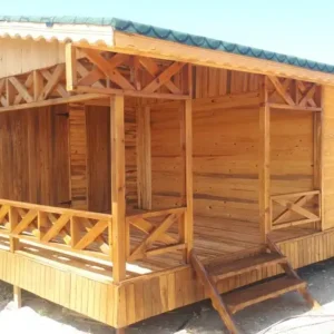 Muğla Datçada yaptığımız yakın çekimli çapraz korkuluklu 70 m2 "anahtar teslim ahşap ev"