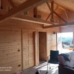 Kütük ev modelleri iç salon görseli