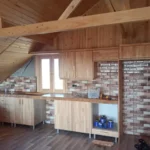 Kütük ev modelleri mutfak