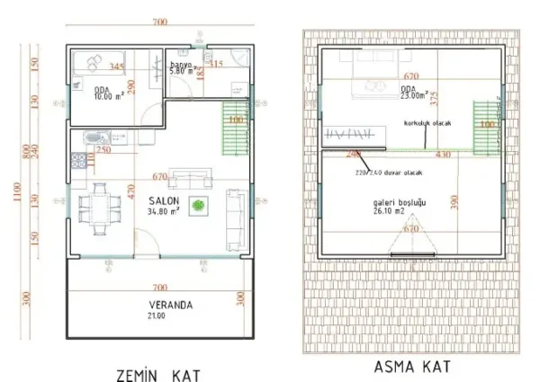 Ahşap Evler Plan Çizim