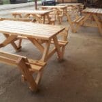 ahşap piknik masası