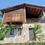 Altı taş üstü ahşap kütük ev ege modeli