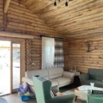 İki Katlı Tomruk Ev Salon Görseli