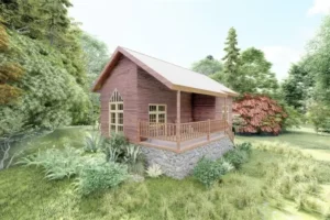 Yeşiller içinde iki katlı 80 m2 ahşap ev