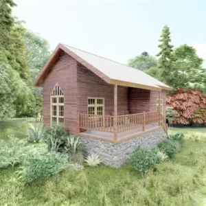 Yeşiller içinde iki katlı 80 m2 ahşap ev