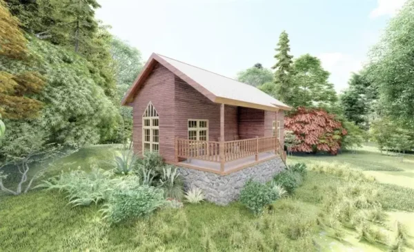 Yeşiller içinde iki katlı 80 m2 ahşap ev