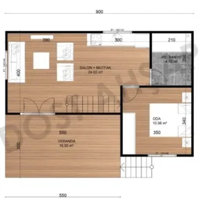 Zemin Kat Üsten Çizilmiş Plan