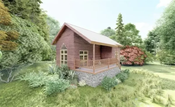 Yeşiller içinde iki katlı 80 m2 ahşap ev