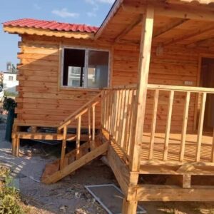 50 m2 ahşap kütük ev görseli