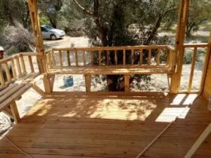 Veranda Taşınabilir Ahşap ev Bungalov Ev