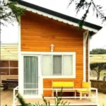 Taşınabilir Hazır Ahsap Ev Sarı renk görsel