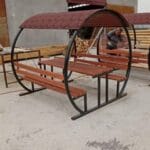 Yuvarlak tasarımlı bahçe salıncağı, piknik masalı salıncak