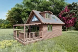 Doğa içinde çizilmiş 60 m2 ahşap ev bungalov evleri