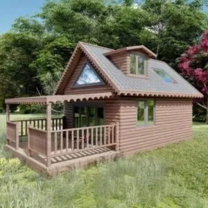 Doğa içinde çizilmiş 60 m2 ahşap ev