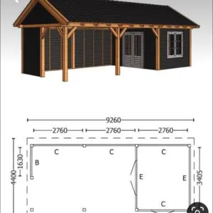 Ahşap 40m2 bahçe evi