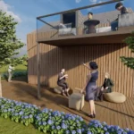 51 m2 1+1 Ahşap bungalov ev veranda bölümü