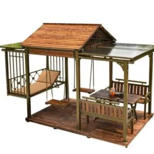 Ahşap Bahçe Kamelyası Salıncaklı Set