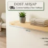 Doğal Ahşap raf, bitki ve kitaplar