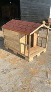 Verandalı Lüks Ahşap Köpek Kulübesi - Görsel 2