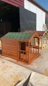 Verandalı Lüks Ahşap Köpek Kulübesi - Görsel 3