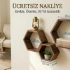 Altıgen Masif Ceviz Raf