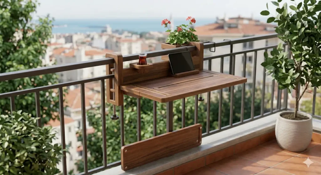 Katlanır Balkon Masası