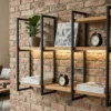 Demir ve Ahşap Loft Duvar Rafı