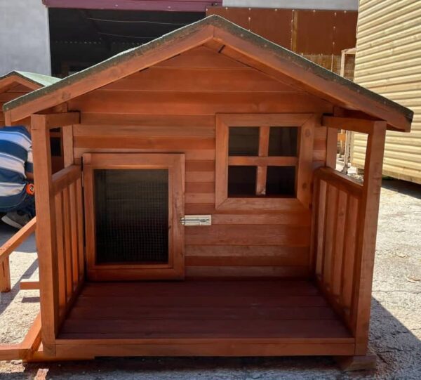 Ahşap köpek kulübesi Verandalı Model